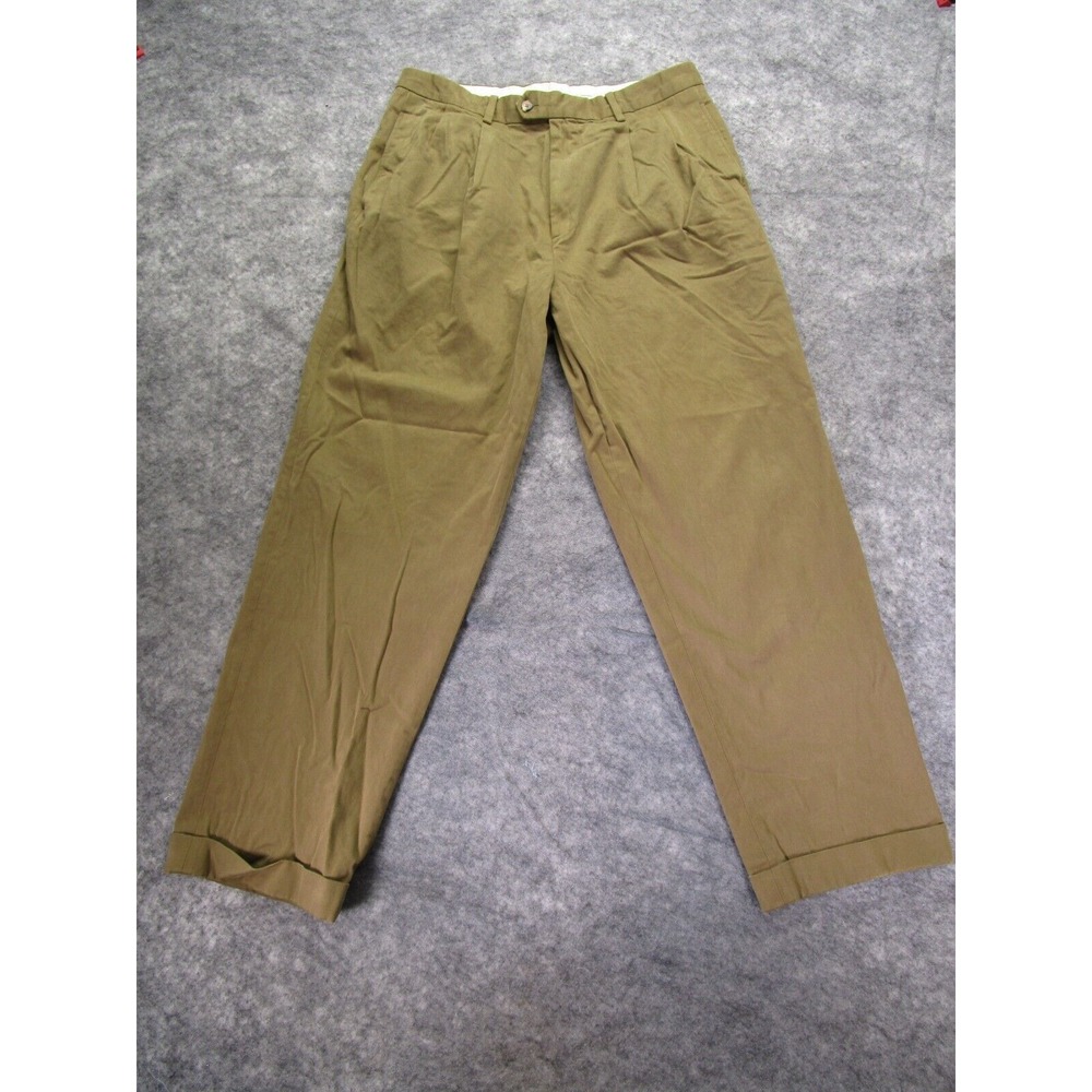 Johnnie Walker Pants Mens 36 X 30 brown Chino faded Soft Premium pleated  scotch